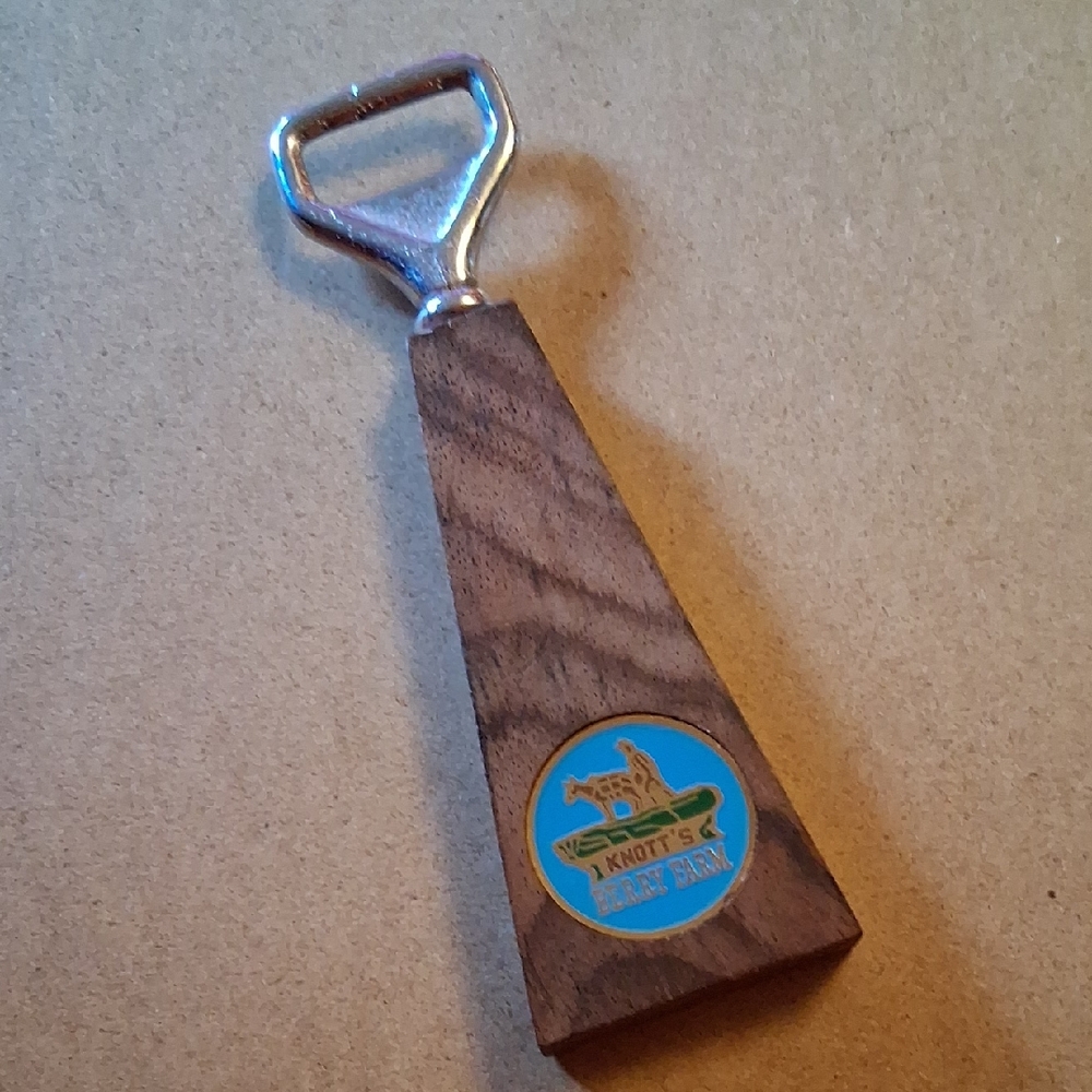 Knott's Vintage Wooden Bottle Opener with Silver Accents